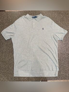 Polo Ralph Lauren Gray Heather Polo Shirt Mens XL Short Sleeve Pony Logo
